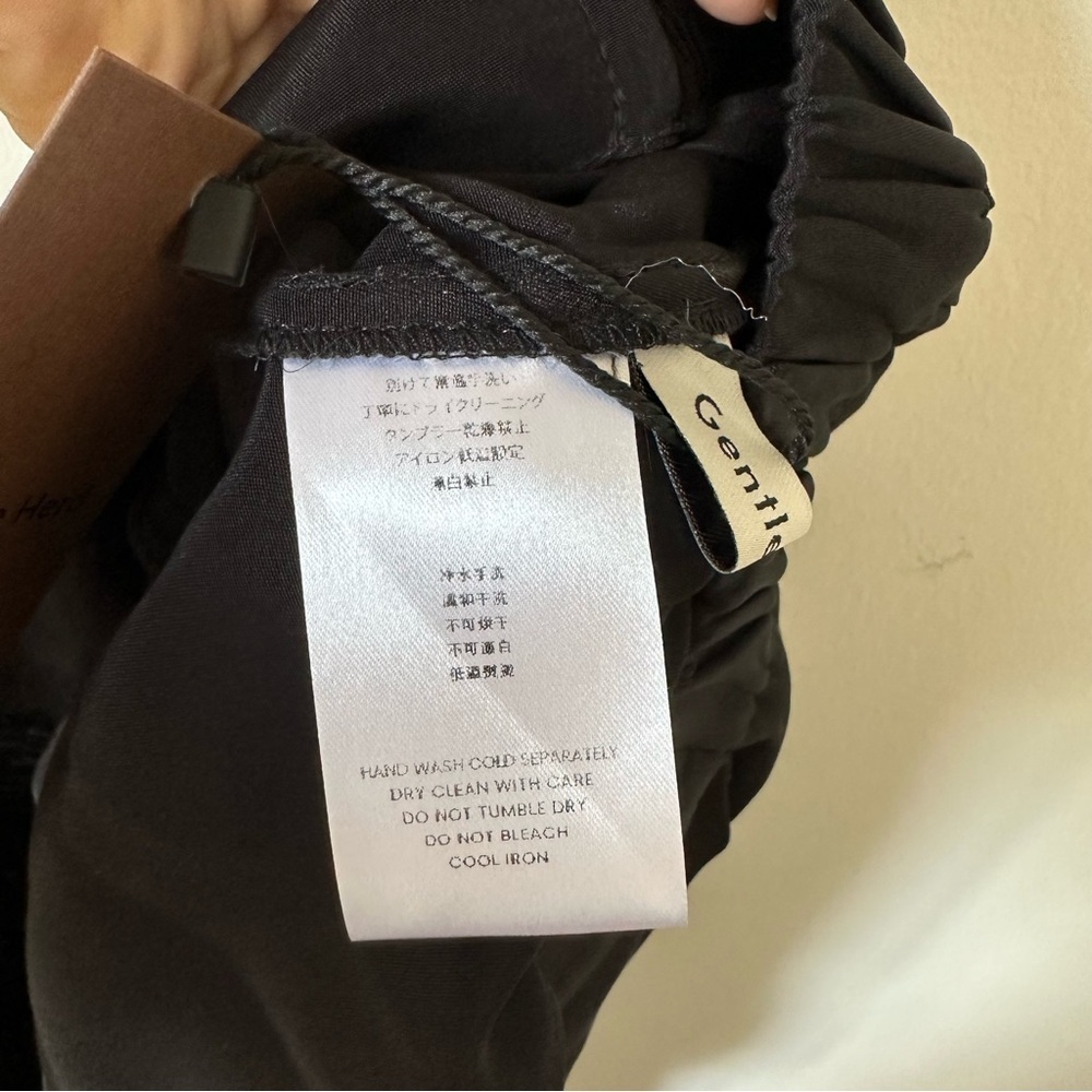 Nwt Gentle Herd Black 100% Silk Wide Leg Cropped Pants Size Small — image 7 of 7